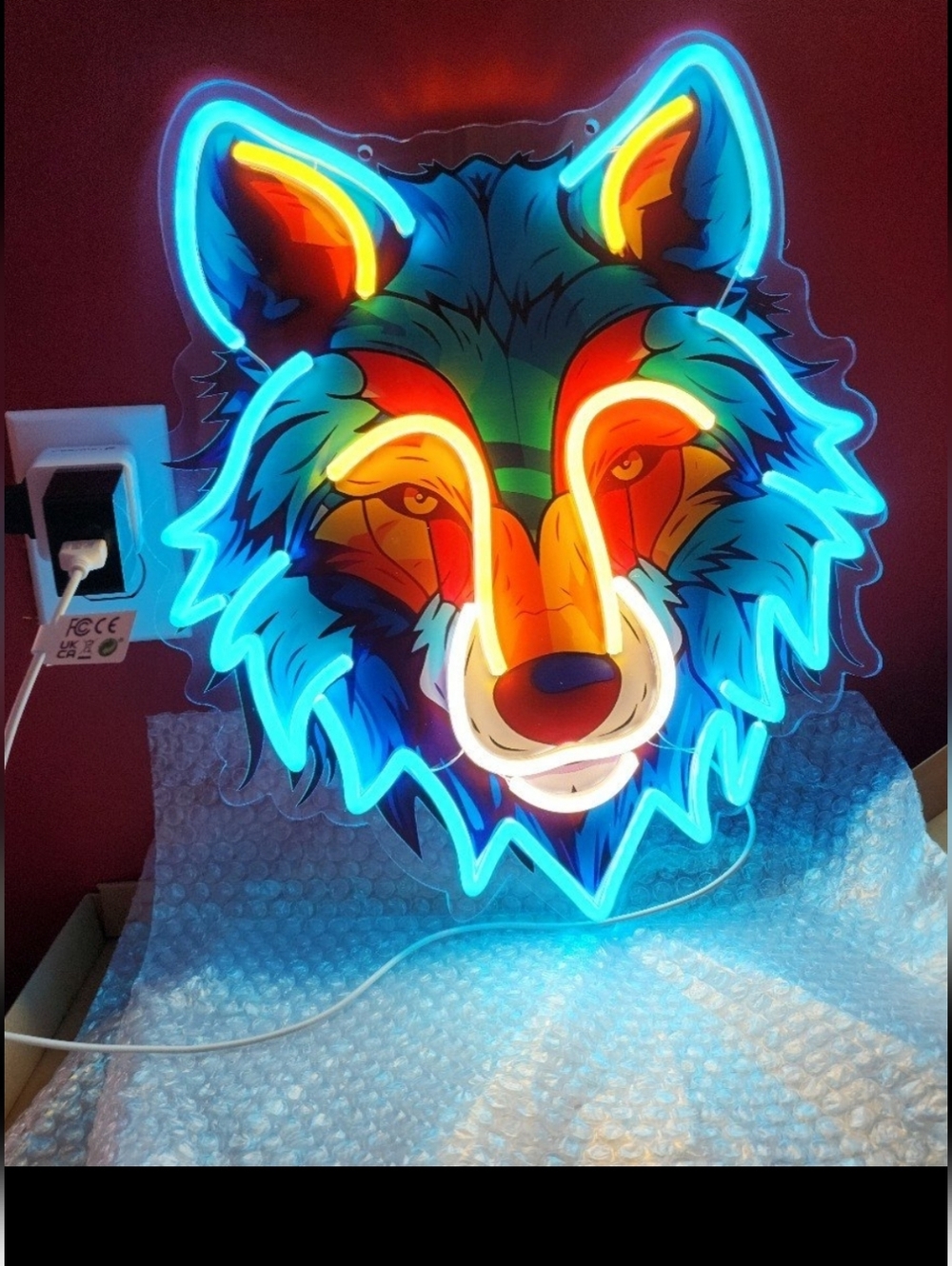 LARGE BEAUTIFUL WOLF LED/Neon Sign dimmable USB Powered